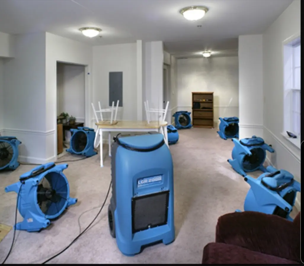 Air movers and dehumidifier setup for Water Extraction & Removal in Ojus